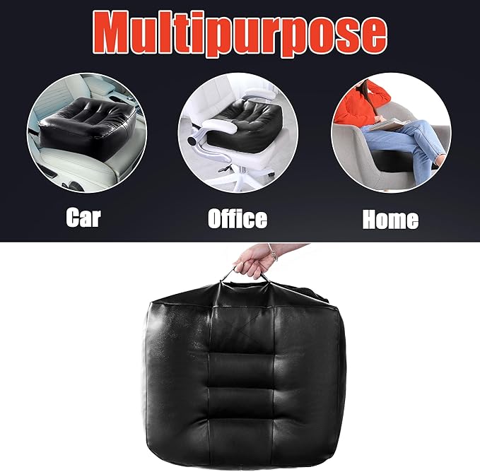 HOMBYS Extra Thick Chair Cushions for Office,6 in Breathable Adult Booster Seat for Car,Waterproof Car Seat Cushion to Raise Seat Height,PU Leather Desk Chair Cushion for Long Sitting