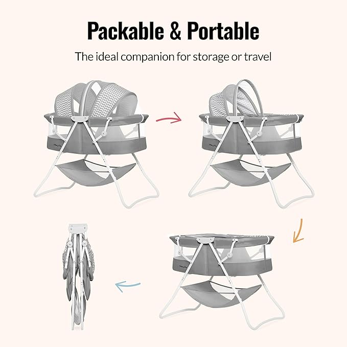 Dream On Me Karley Bassinet, Grey