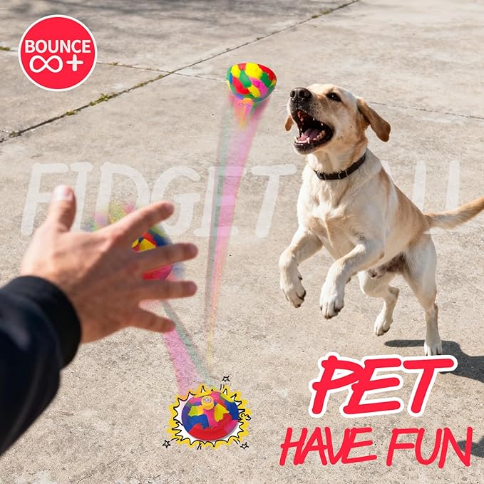 Jumping Bounce Ball for Kid,Ball That flattens and pops up Toy Suitable Doggy disc Magic Flying Saucer Bounce Popper Toy（4 Piece）