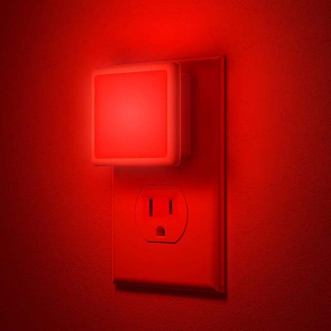 Red Night Light,JandCase Red NightLight[2 Pack],0.3W LED Night Light with Auto Light Sensor,Night Lamp Plug into Wall for Bedroom,Corridor,Hallway,Non-dimmable
