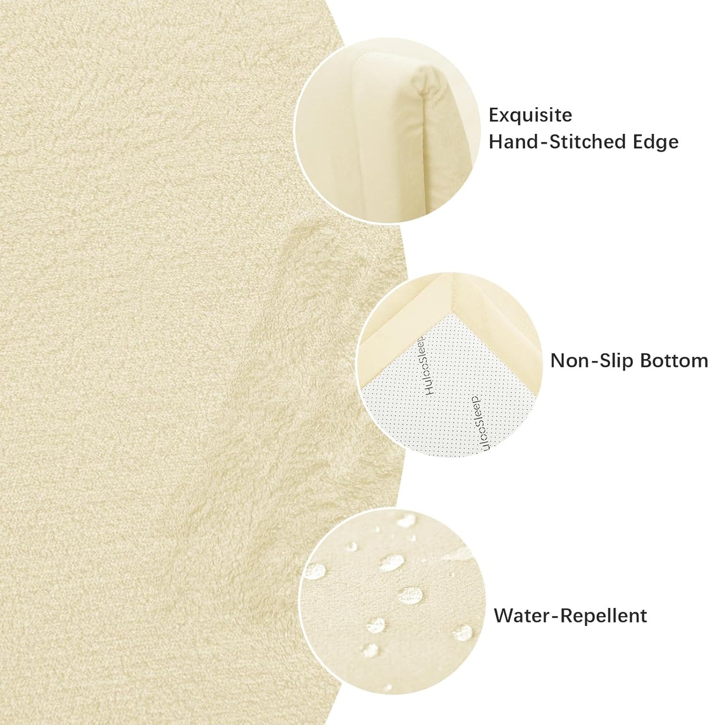 Baby Play Mat for Floor, 1.3" Thick Elasti-Foam 50x50 Playpen Mat for Toddlers Infant Kids,Water-Repellent Soft Velvet for Tummy Time, Non-Slip Backing for Crawling, Tatami Style(Vanilla)