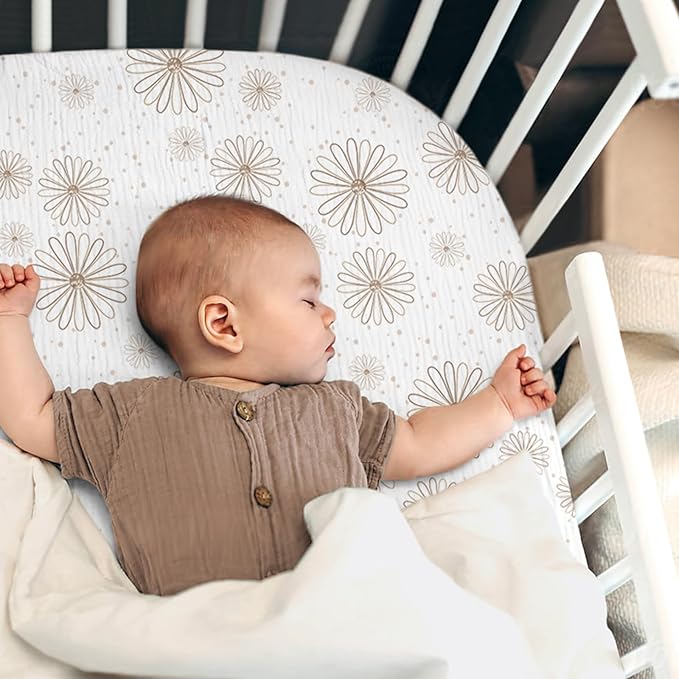 lulumoon Muslin Bassinet Sheets Baby: Cotton Bedside Sleeper Bassinet Sheets Fitted for Boys and Girls