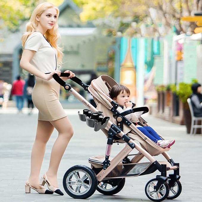 Baby Stroller Cup Holder with Phone Holder, 3-in-1 Bottle Holder, 360 Removable Degrees Rotation Drink Holder for Wheelchair, Stroller, Bike, Walker, Scooter, Bicycle, Uppababy, Nuna, Bugaboo, Doona.