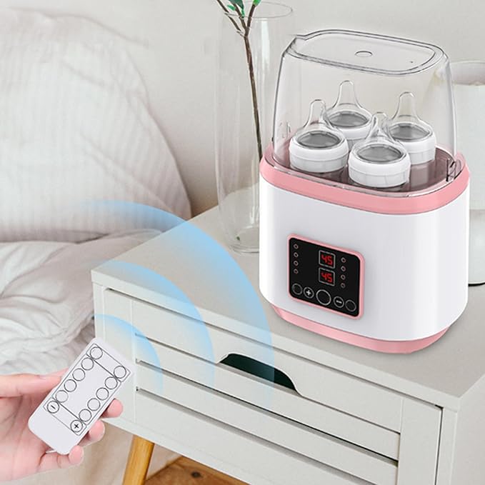 Bottle Warmer, Baby Bottle Warmer ＆ Steriliser Temperature Adjustable Portable Remote Control Baby Food Heater with LCD Display for Breastmilk or Formula, Style 2