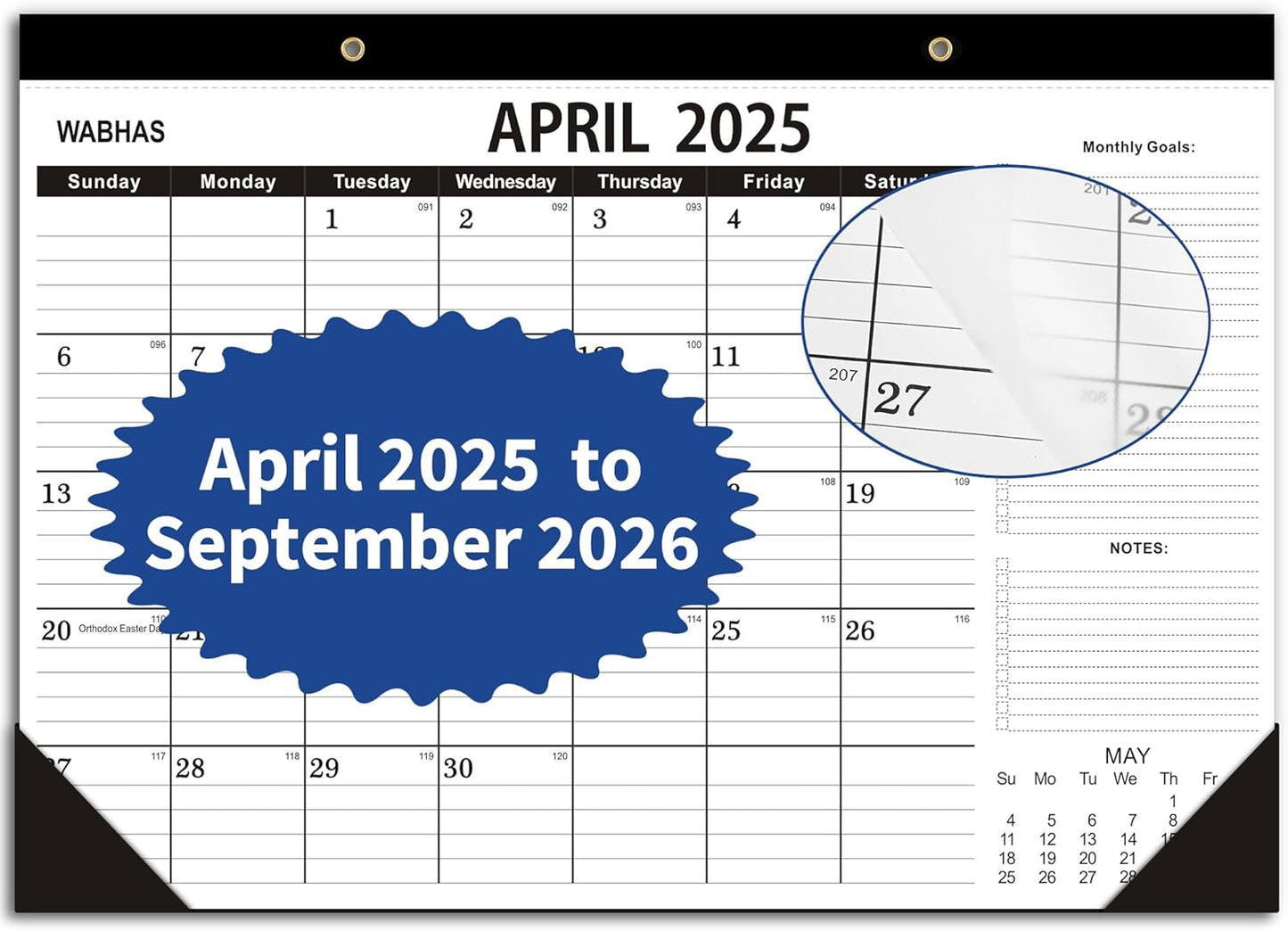 Desk Calendar 2025-2026,April 2025 to September 2026-Calendar 2025-2026 -18 Months,Desk Calendar 2025-2026 with to-do List,Thick Paper,17" x 12" For Planning.