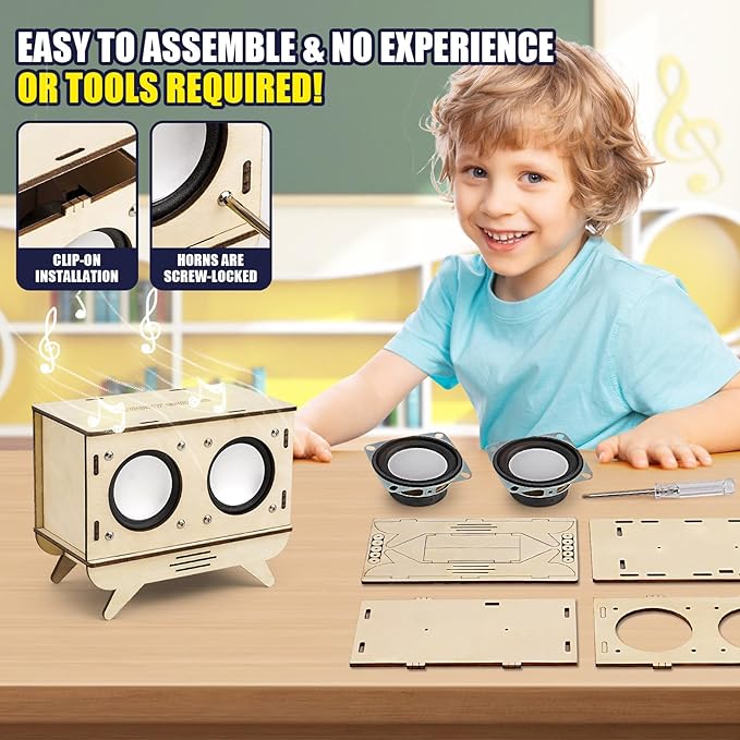 STEM Projects for Kids & Adults, Bluetooth Speaker Toy Set, DIY Science Experiment Electronics Kit, Beginner's Starter Set, Idea Gifts for Teenage Boy Girl Ages 10 11 12