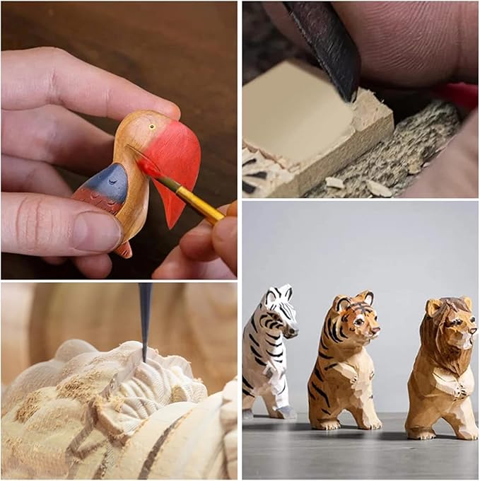 10PCS Rectangle Wood Boards Unfinished Wood Blocks for Crafting, 4.7x3x0.8in Blank Whittling Wooden Blocks for Wood Carving,Painting & Burning