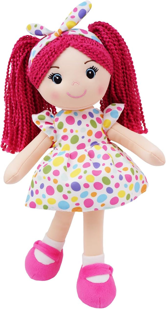 June Garden 23" Snuggle Cuties Sophie - Soft Cuddly Plush Doll Gift for Girls - Huggable Rag Doll - Pink XL