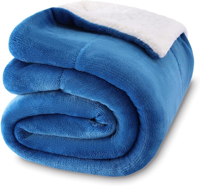 NANPIPER Baby Sherpa Blanket,Warm Toddler Throw Blanket,Soft Newborn Fleece Blanket for Winter (Princess Blue,30x40 inches)