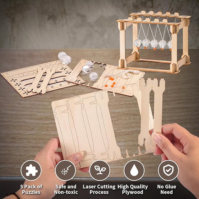 STEM Science Kits for Kids Ages 8-12 8-10, Wood Building Crafts Kits for Boys 6-8, STEM Toys for Boys Age 8-12 6 7 10 11 13 Years Old Gifts, Engineering Experiment Projects, 3D Wooden Puzzles 8-13