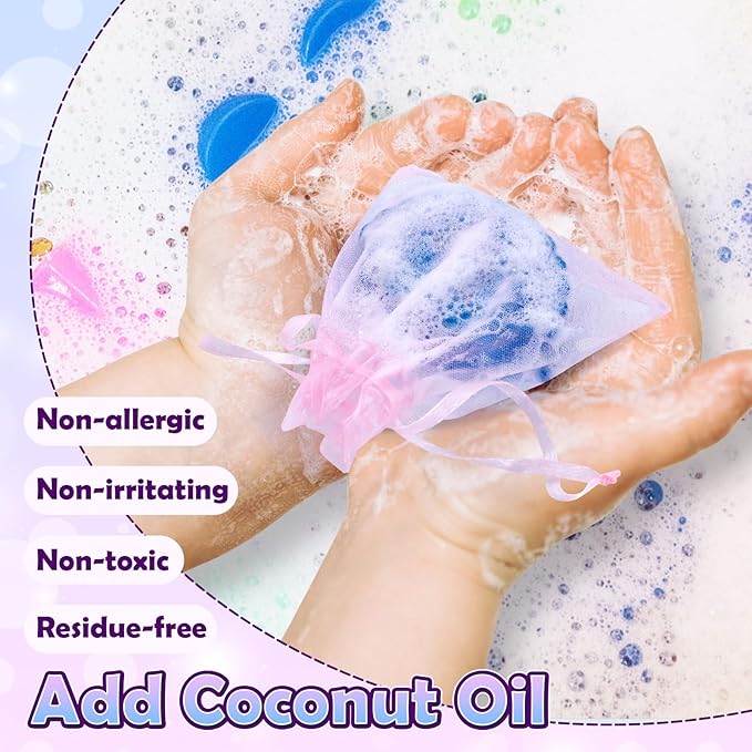 Golray Mermaid Soap Making Craft Kit Kids Toy, 18 Model, 6 Ink, 2 Essential Oil Supply, Art and Craft for Kid Girl Age 8-12 Year Old Ocean Animal Toy Birthday Gift, DIY Science Kits (Create 16+pcs)