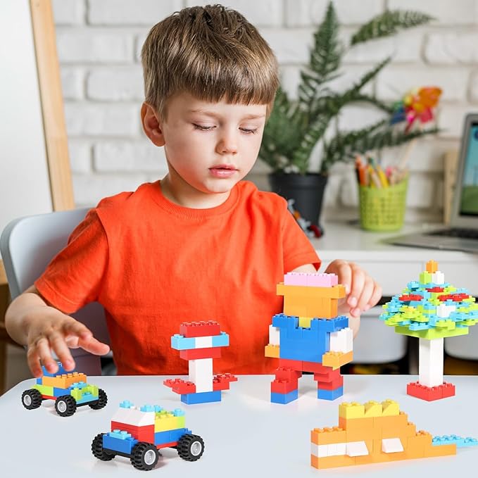 1500 Pieces Building Bricks, Classic Bulk Building Bricks Set Creative Building Toy Compatible with All Major Brands - 16 Shapes / 10 Colors