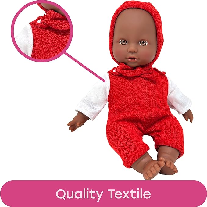 12 inch Realistic Baby Doll with Soft Body and Vinyl Head, Arms, and Legs, Beautiful Soft Baby Doll Dressed in a Matching Onesie and Hat – Packaged in a Gift Box– Ideal Size for Toddlers, Boys, Girls