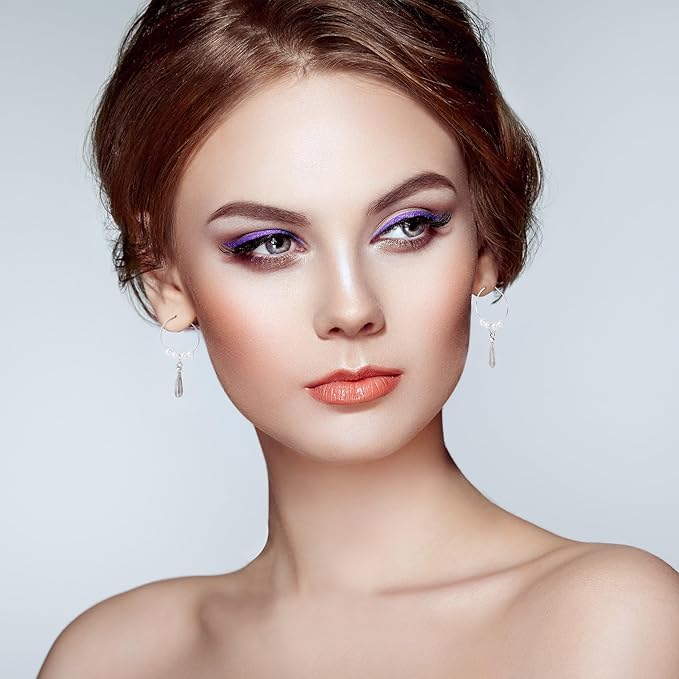 Pndeyo 120pcs Hypoallergenic Earring Beading Hoops, 20mm 25mm 30mm 35mm Round Hoop Earrings Findings, Open Earring Wire Ring Accessories for Jewelry Making- Silver