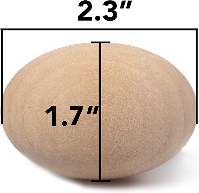 CALPALMY 24 Pieces Wooden Eggs - Life-Size, Reusable Fake Easter Eggs for Painting, Decorating, Crafting, Pretend Play, Faux Food Display, Nest Box Training