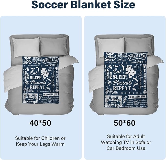 Broadway Blanket Gifts, Musical Theater Gifts for Lovers, Broadway Musical Gift for Theater Kids, Christmas Birthday Gift Blanket for Women Men, 50" x 60"
