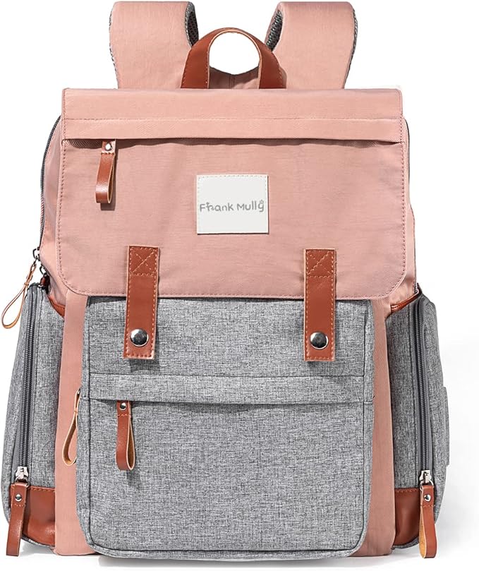 Frank Mully Diaper Bag Backpack Large Multifunction Travel Baby Bag for Mom Dad Pink1