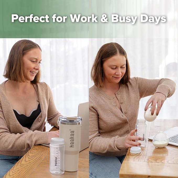 haakaa Portable Breastmilk Cooler 30oz/900ml, Up to 20 Hours of On-The-go Cooling, Larger Capacity Breast Milk Chiller with a 300ml Inner Breastmilk Storage Bottle & Leakproof Lid with Straw & Sip