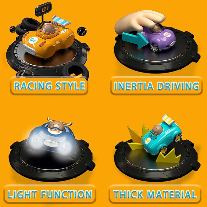 1-3 Year Old Toy Trucks for Toddlers Birthday Gift Pull Back Car for 2 Years Old Boy Cars Friction Power Car Toys 12-18 Months Gifts for 1 2 3 Year Old Boy and Girls(Yellow)