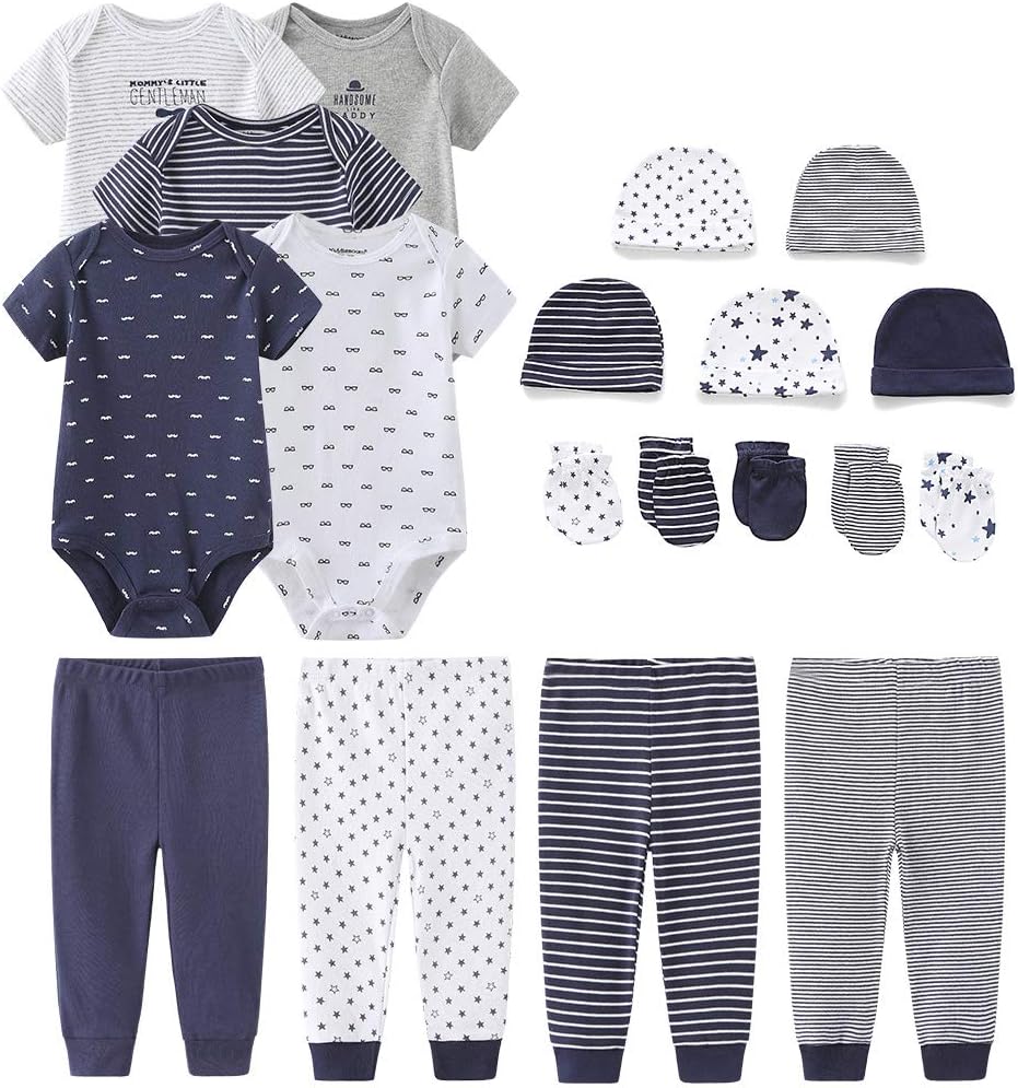 Kiddiezoom Unisex Baby Layette Essentials Giftset Clothing Set 19-Piece For Newborn Baby