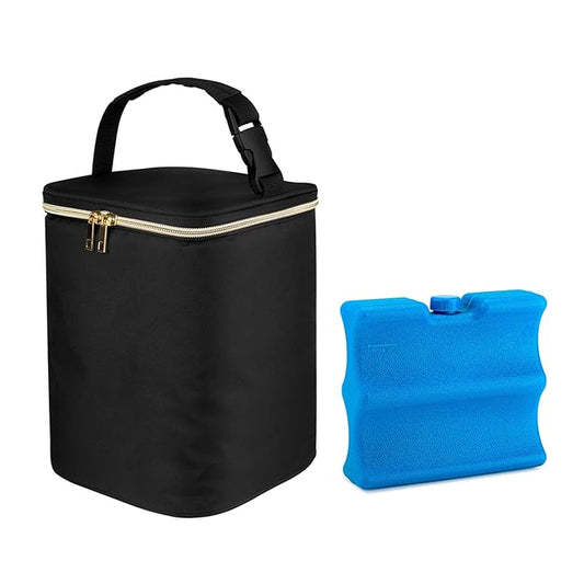 Teamoy Breastmilk Cooler - Bottle Bag for 4 Large 9 Oz Bottles, Perfect for Working Moms, Black