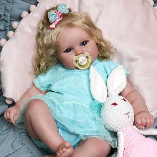 JIZHI Lifelike Reborn Baby Dolls - 20-Inch Feeling Realistic-Newborn Adorable Playful Real Life Baby Dolls with Feeding Kit & Gift Box for Kids Age 3 +