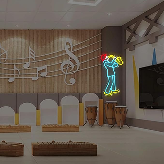 Jazz Neon Sign Musicians Neon LED Music Decoration - Jazz Light Sign, Perfect Music Themed Gift