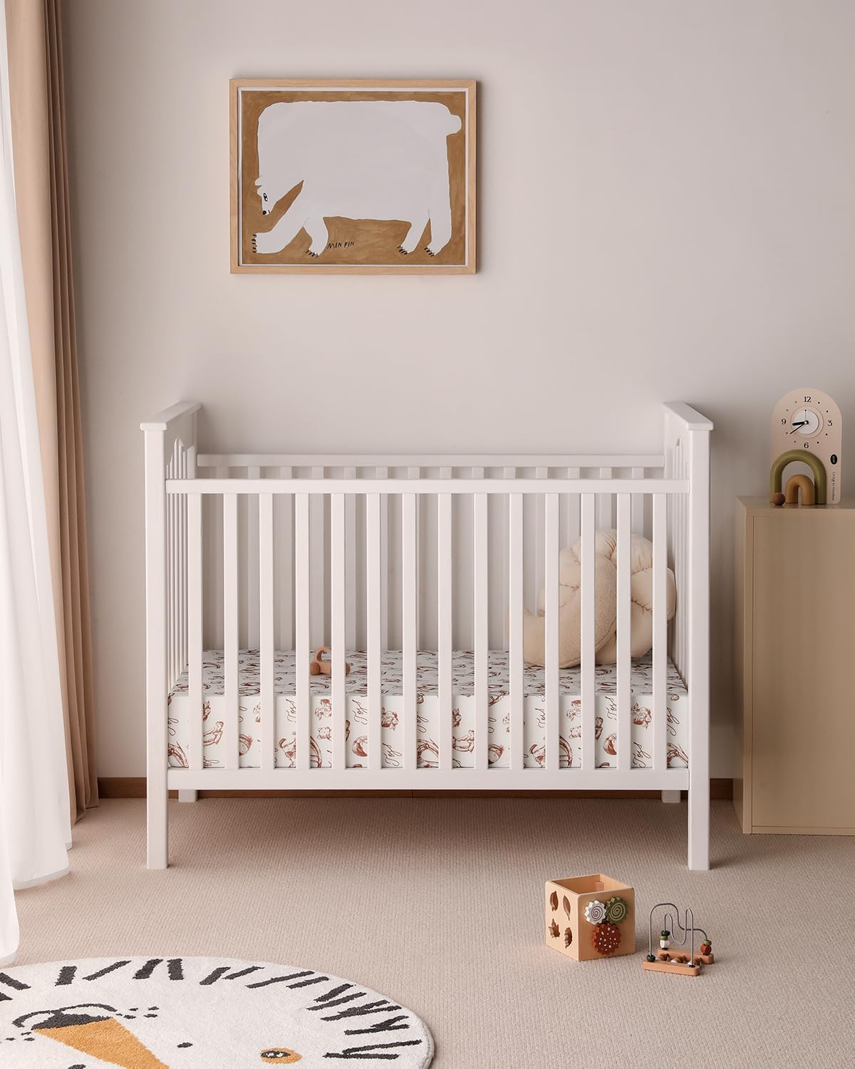 Yoofoss Baby Crib Sheets 2 Pack for Boys and Girls - 52x28 Fitted Crib Sheet Neutral Fits for Standard Crib and Toddler Mattress, Ultra Soft Breathable Microfiber Rocking Horse