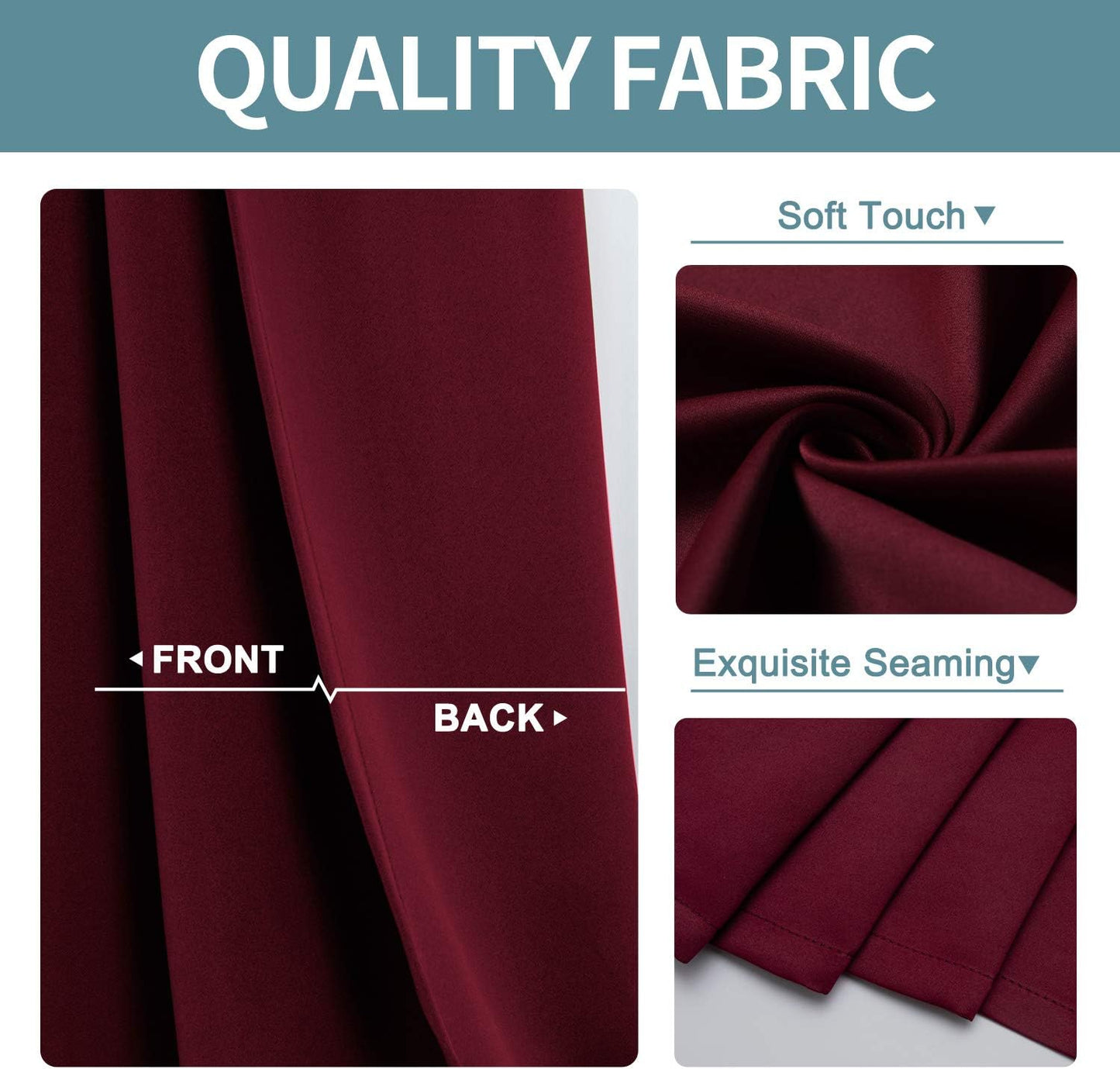 ChrisDowa Blackout Curtains 120 Inches Long 2 Panels Set for Living Room, Grommet Thermal Insulated Room Darkening Curtains for Bedroom (Burgundy Red, 52 x 120 Inch)