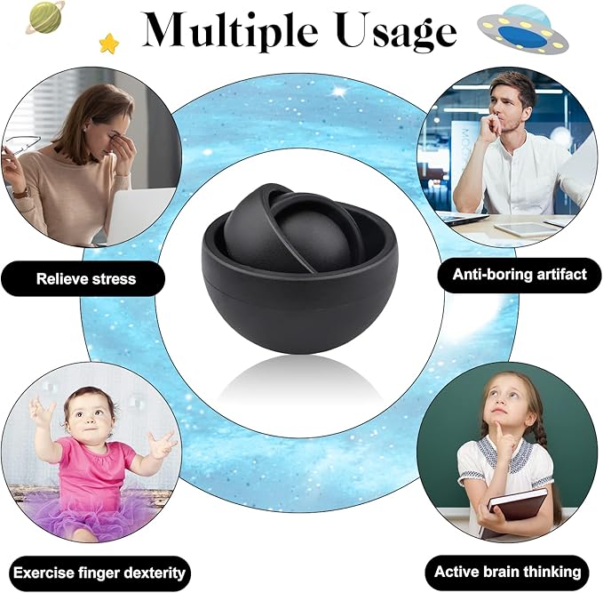 Fidget Toys Adults 2PC, Sensory Toys for Kids with Autism, Cool Gadget Gifts for Boys Men Teens, Quiet Desk Toy ADHD Stress Relief Finger Toy