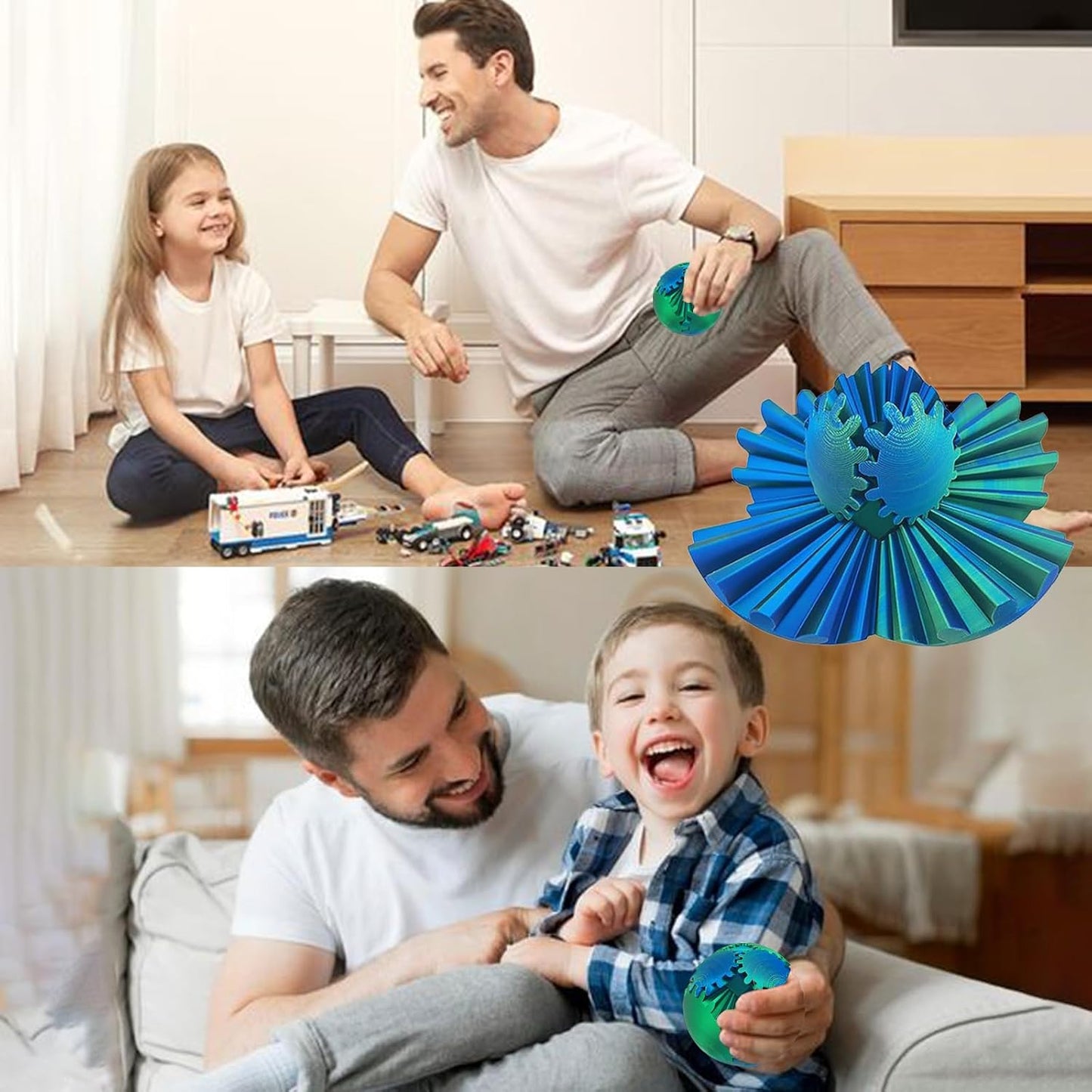 Gear Ball, 3D Printed Gear Ball, Spin ADHD Gear Ball, 3D Printed Gear Ball Rotating Ball Gear Fidget Toy for Relieving Stress and Anxiety, Suitable for Adults and Children Over 6 Years Old.