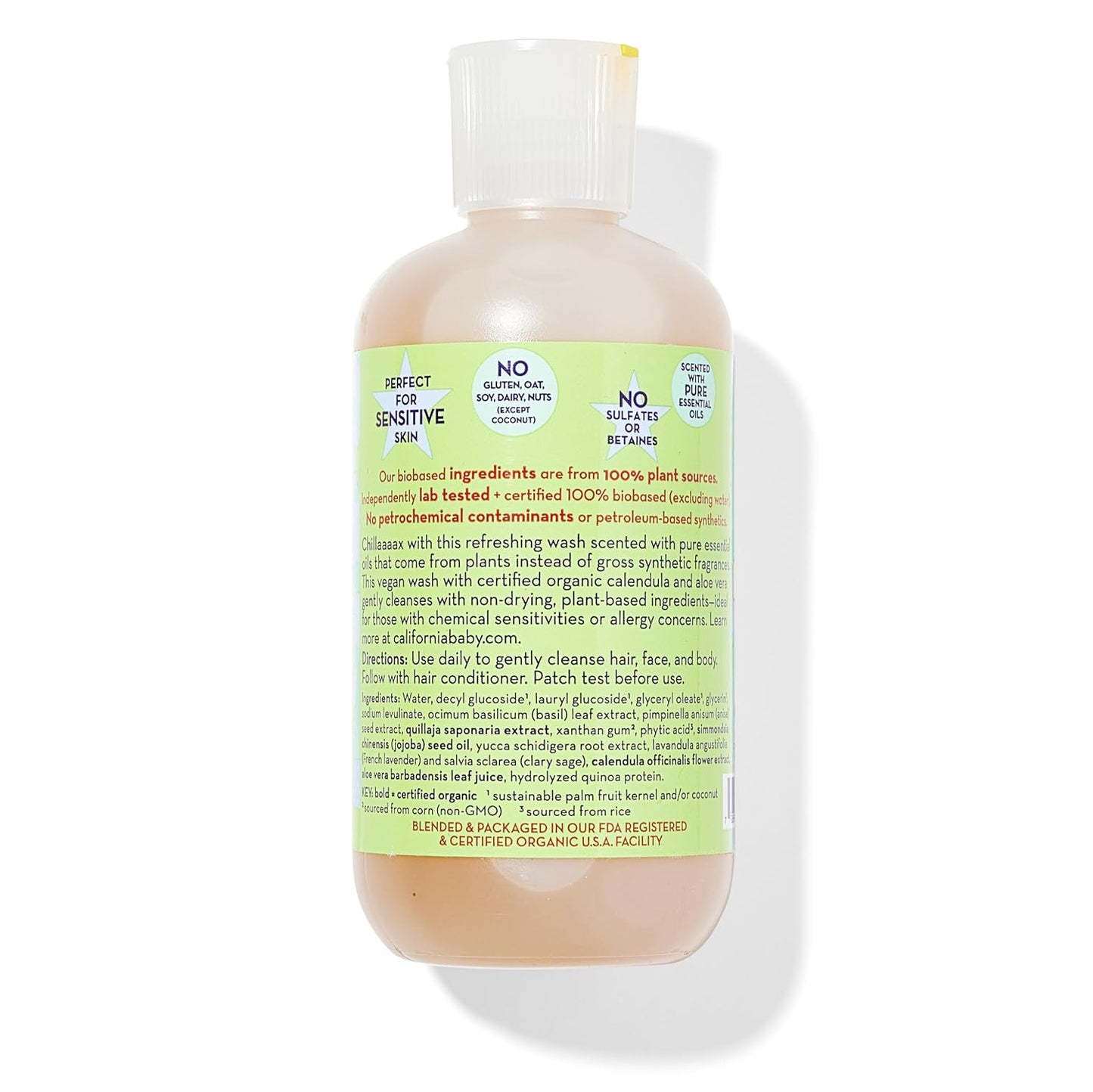 California Kids Shampoo + Body Wash | Chillax Lavender Body Wash | Gentle Skin Care for Kids + Teens | 100% Plant-Based | Hypoallergenic | 8.5 oz