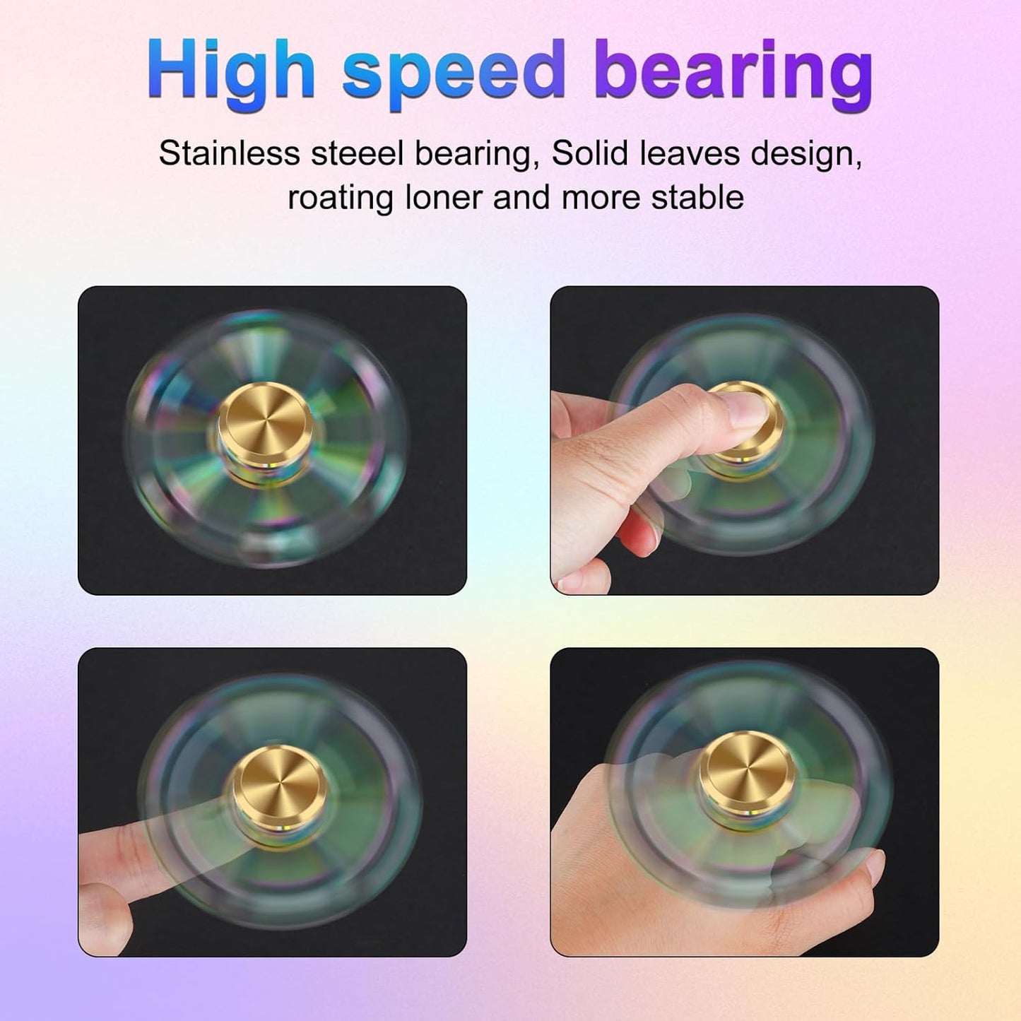ATESSON Fidget Spinners Toy,Ultra Durable Stainless Steel Bearing High Speed 2-5 Min Precision Brass Metal Finger Spinner,EDC ADHD Stress Relief Anxiety Relieves Reducer for Kids and Adults