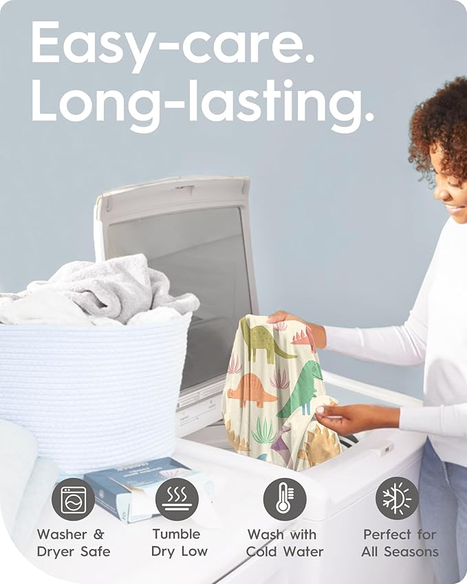 Dinosaur Crib Sheets for Boys, Premium Soft Crib Mattress Fitted Sheet, Ultra Breathable Baby Sheets, Super Stretchy Baby Bed Sheets 28x52x9 Extra Deep Pocket, 2 Pack