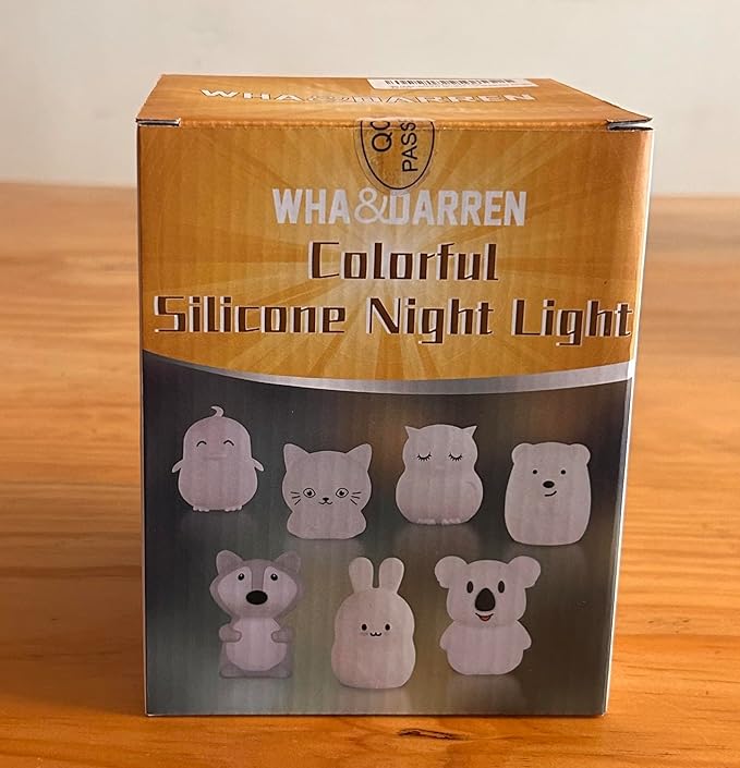 WHA&DARREN Large Fox Night Light for Kids,Cute Baby Night Light, Silicone Bedside Lamp,Sleep LED Lights Desk Light, Eye Caring, Adjustable Brightness & Color, Time Setting