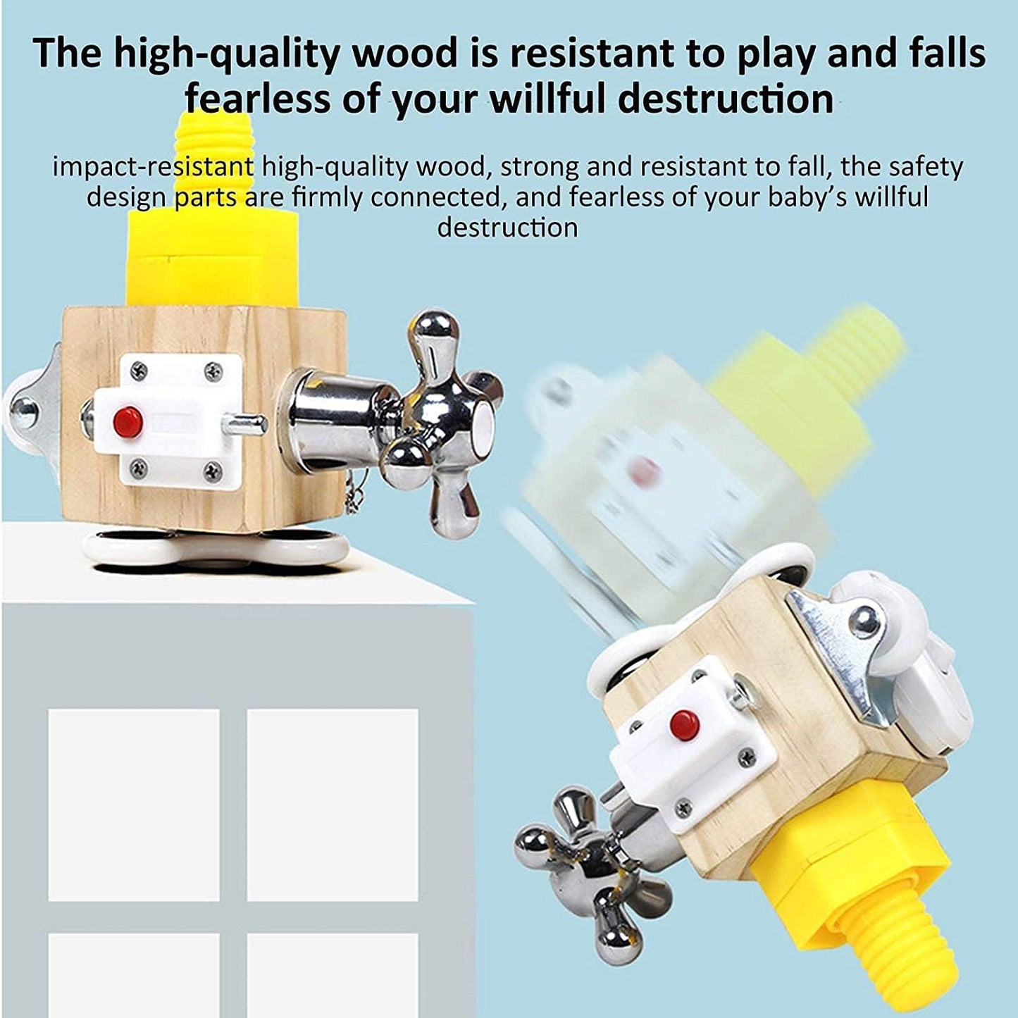 Busy Activity Cube, Fidget Cube Stress Cube, Portable Anti-Stress Toy Activity Board, Montessori Toy for Toddlers, Educational Toy for Children 36 Months +