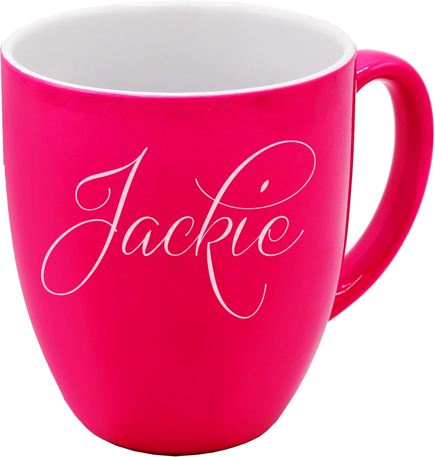 Custom Engraved Coffee Latte Mug - Personalized Coffee and Tea Cup (Pink)