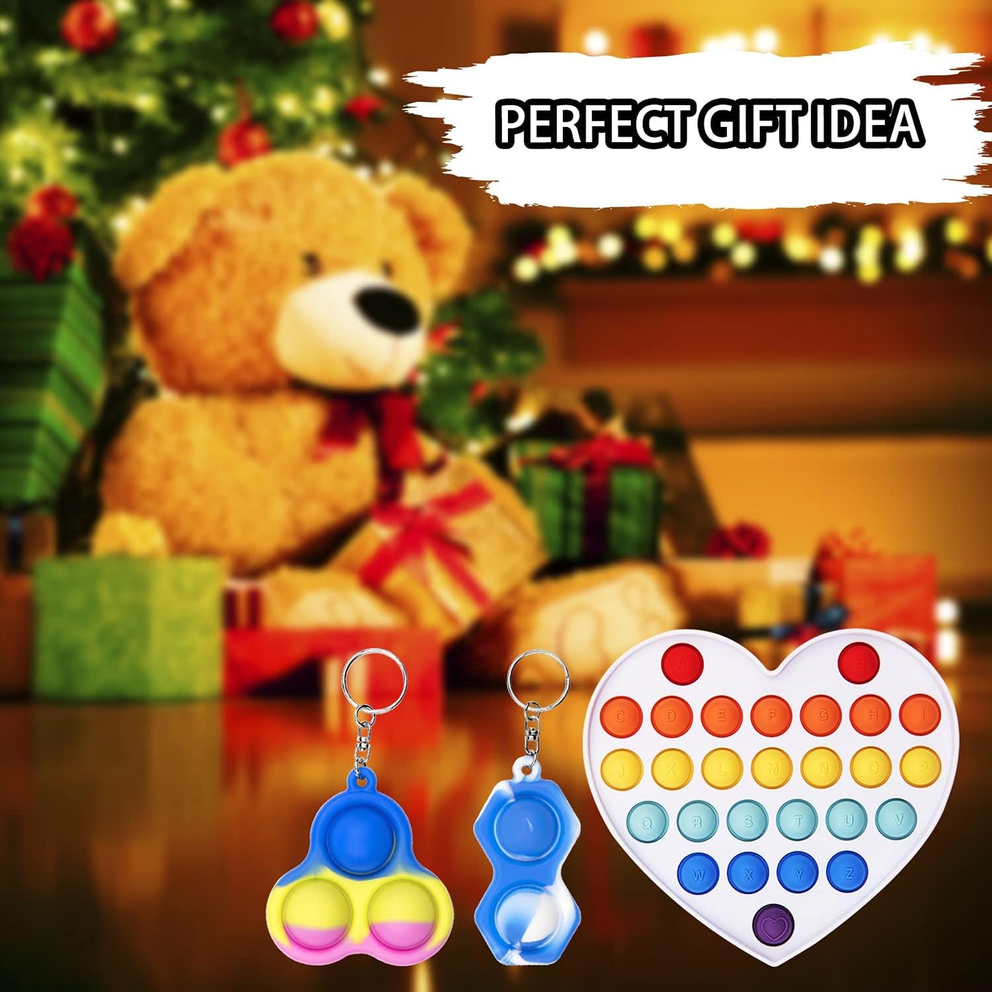 Simple Fidget Pop Toys - Portable, Calming Sensory Hand Toys for Fun & Stress Relief - Soft & Flexible Silicone Materials Keychain - Durable Poppers for Kids & Adults