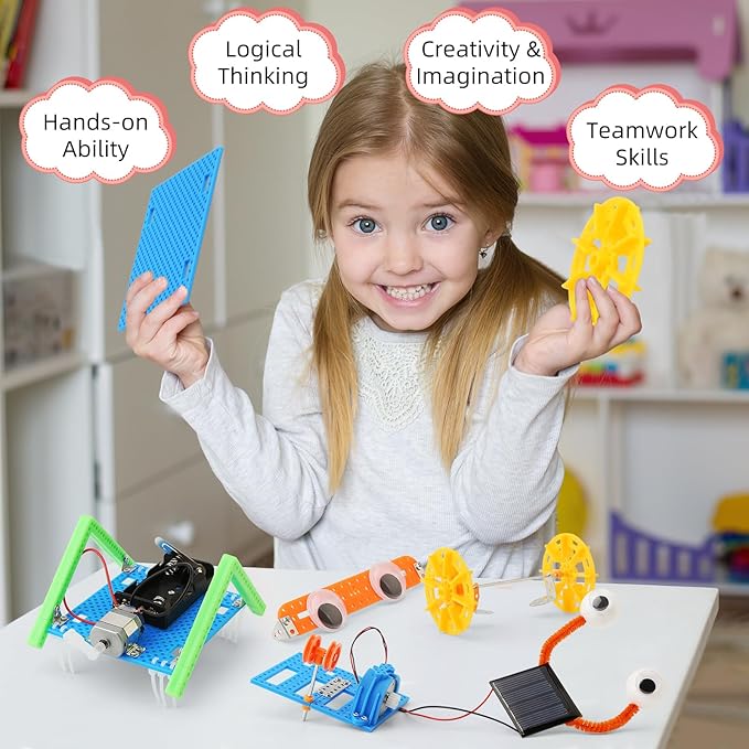 STEM Robotics Science Kits, Crafts for Boys 6-8 Girls 8-12, Robot Building Kit for Kids 8-10, Electronic Science Experiments Activities, Engineering Toys 7+ 6 7 8 9 10 11 12 + Year Old Gifts