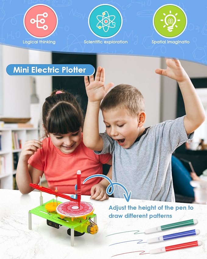 Poraxy 6 Set STEM Kits, Science Kits for Kids Age 5-7 8-12, DIY DC Motor Electric Robotic Experiments Circuit Building Projects, Toys for Ages 8-13, Gifts for 6 7 8 9 10 11 12 Year Old Boys and Girls