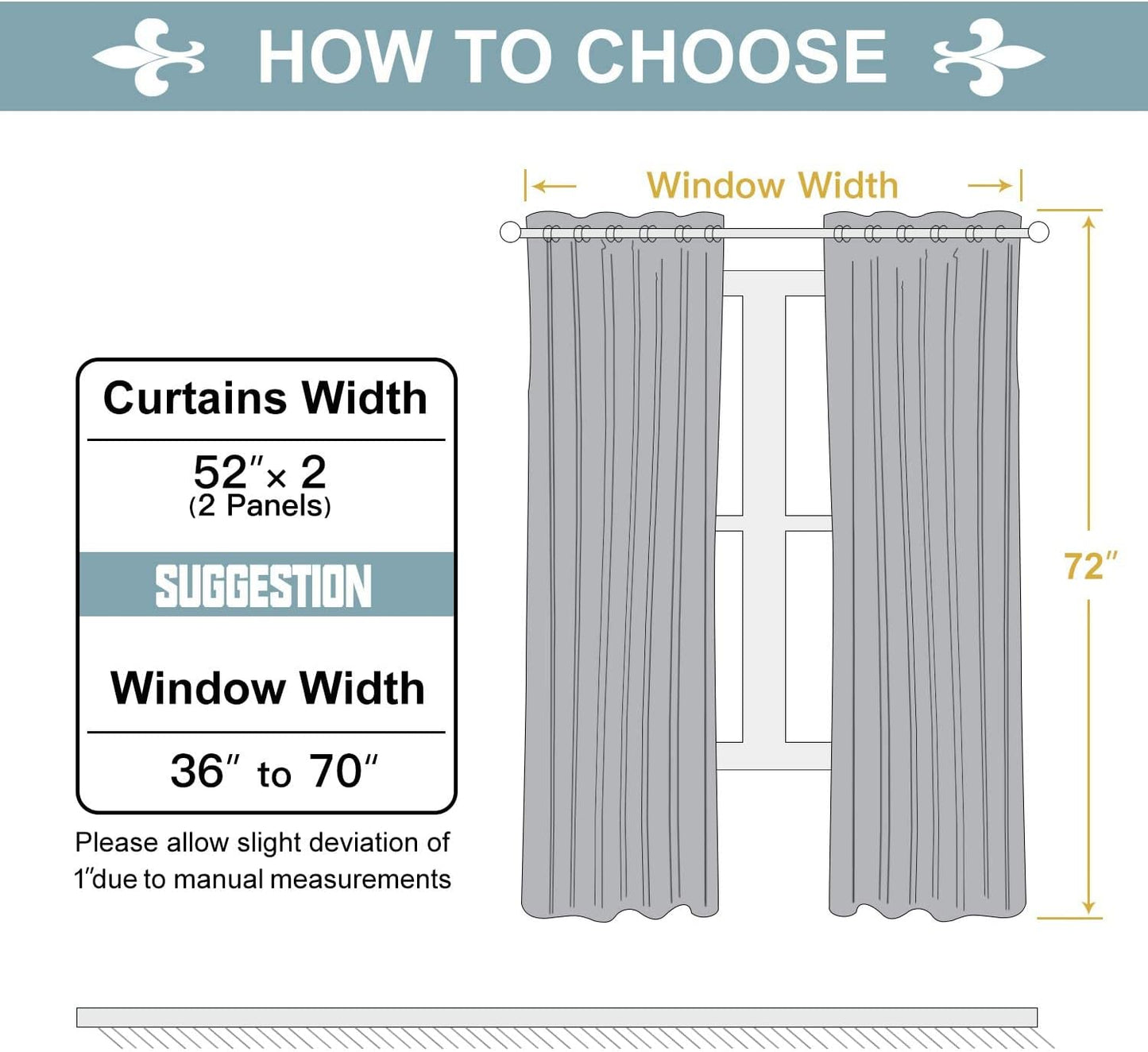 ChrisDowa Grommet Room Darkening Curtains for Bedroom and Living Room - 2 Panels Set Thermal Insulated Blackout Curtains (Greyish White, 52W x 72L)