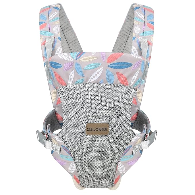 IULONEE Baby Carrier, Embrace Cozy 4-in-1 Infant Carrier Ergonomic Adjustable Holder Portable Convertible Front and Back Backpack Carry for Infants Toddlers Babies Girl and Boy 7-45 Pounds (Blue)