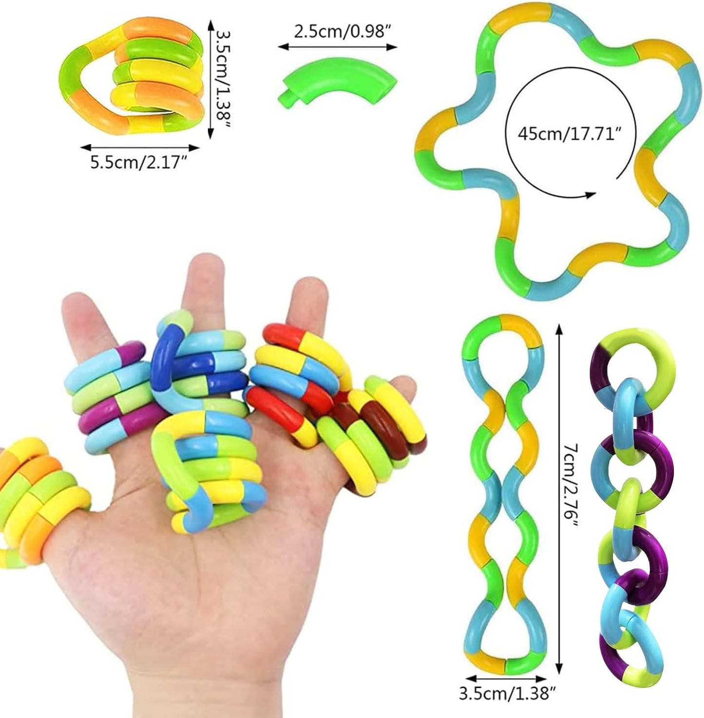 Multicolored Quiet Fidgets Toys for Unique Fidget Toy Brain Imagination Tools, Relaxation Therapy and Stress Relief Education Toys, The Best Sensory Gift for Children and Adults (20 Pcs)