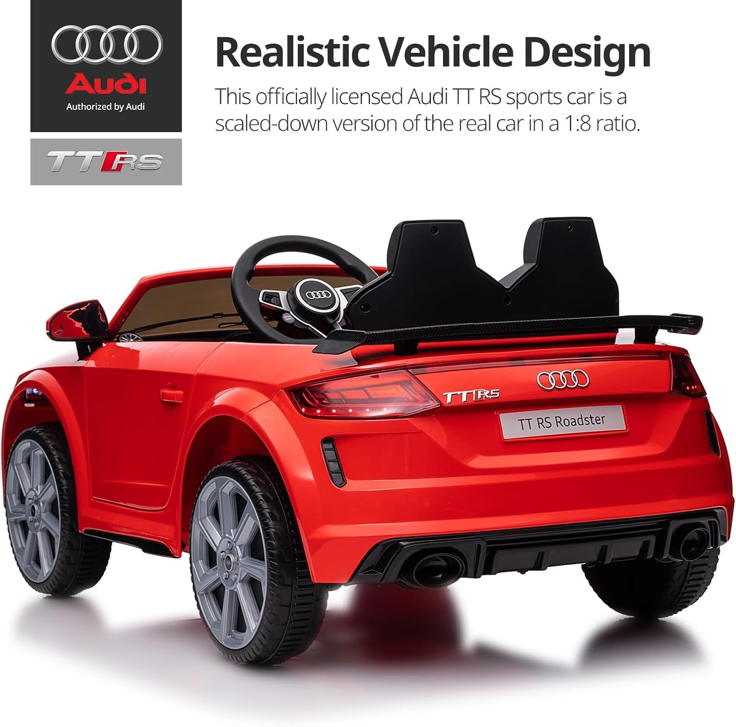Electric Car for Kids, Licensed Audi 6V Kids Ride on Car Toy for Toddlers with Remote - Red