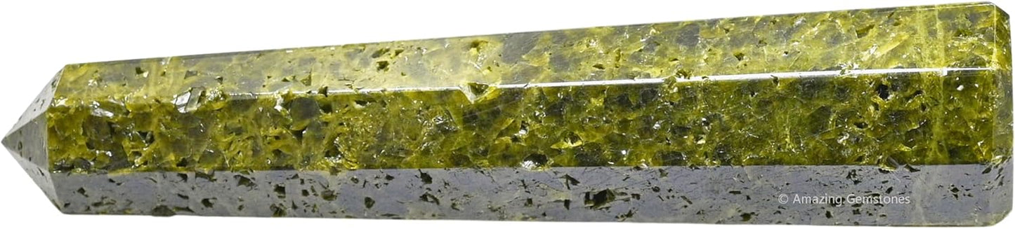 Amazing Gemstone Green Tourmaline in Matrix Crystal Towers - Natural Healing Crystal Point Obelisk for Reiki Healing and Crystal Grid (3 Inch)