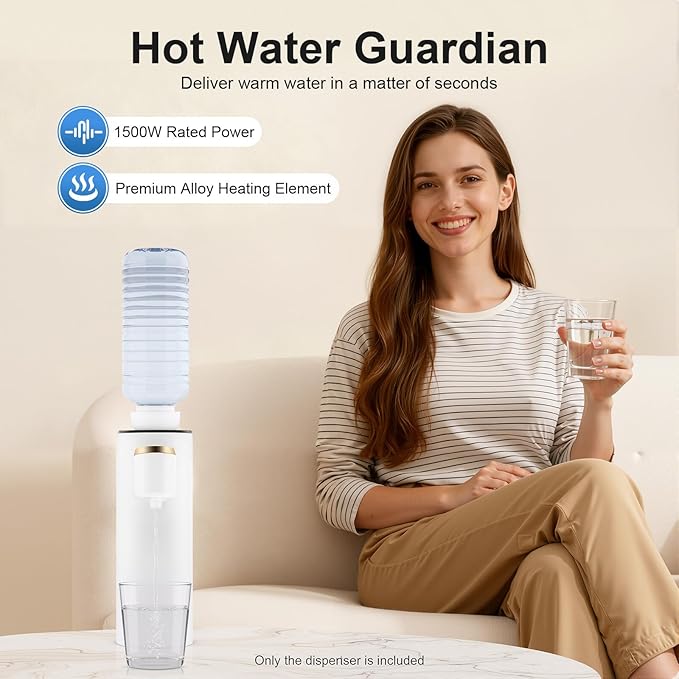 Instant Hot Water Dispenser, Mineral/Bottled Water Dispenser With Sturdy Faucet And Cover, 5 Temperatures Baby Bottle Warmer Formula Dispensers For Baby Formula, Hot Waters Kettle