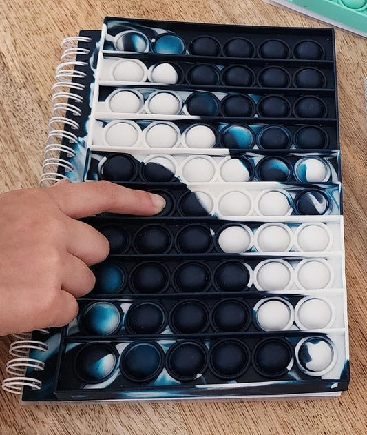 Fidget Notebook, Pop It Fidget Toy, Push Pop Spiral Notebook, Silicone Bubbles Sensory Toy Stress Reliever, Anxiety Relief Pop Journal, School/ Office Notebook, Chanukah Gift