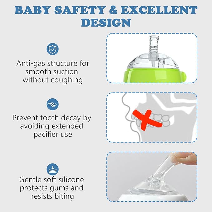 Straw Sippy Cup Nipples for Comotomo Baby Bottles, Transition Cup Food Grade Silicone Soft Nipple, 8m+, Pack of 4