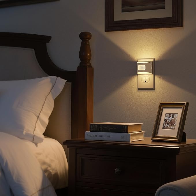 DORESshop LED Night Light[2 Pack], Night Lights Plug into Wall, 3 Mode Plug in Night Light with Motion Sensor, Dusk to Dawn Sensor, Nightlights for Adults, Bedroom, Bathroom, Hallway, White Cover