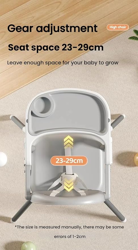 Nine point nine High Chair with Three Modes, Highchair for Babies and Toddlers, Adjustable and Easy to Fold High Chairs, Highchairs with Non-Slip Pedal (8123 Grey)